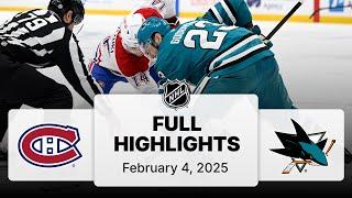 NHL Highlights | Canadiens vs. Sharks | February 04, 2025