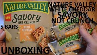 Unboxing Nature Valley White Cheddar Savory Nut Crunch 5 Bar Box