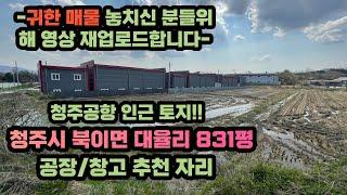 [공장/창고도 적합] 청주공항인근 청주시 북이면 대율리 토지매매 831평