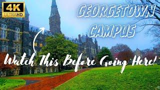 Georgetown University Campus Tour - 4K Rainy Walk