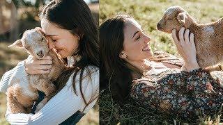 Outdoor Photoshoot on Canon 35mm f1.4 II with Kristina & baby goat Ollie!