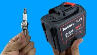 Plug the spark plug into the battery and see the results!! Genius invention