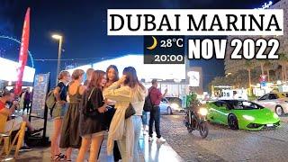 Dubai Night Walk 4K | Dubai Marina & Jumeirah Beach Residence | United Arab Emirates 