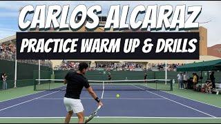 Alcaraz Practice & Flaviyo Cobolli Practice Warm Up & Drills - Indian Wells 2024