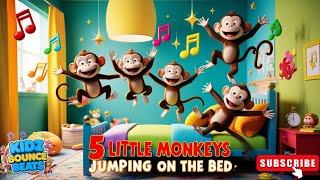 5 little monkeys jumping on the bed nursery rhyme | Kids Cartoons | Baby Cartoon