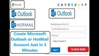 How To Create A Microsoft Outlook or Hotmail Account Free | Outlook or Hotmail account in 3 minutes.