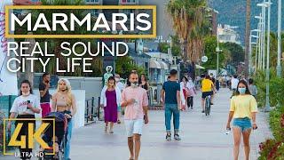 4K MARMARIS - Beautiful Summer Day in a Turkish Tourist Resort - City Life Video with Original Sound