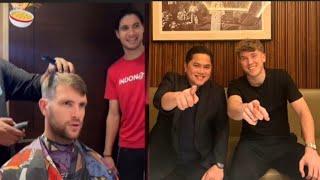 Ole Romeny Ketemu Erick Thohir Paes Cukur Rambut Justin Makan Pisang Goreng