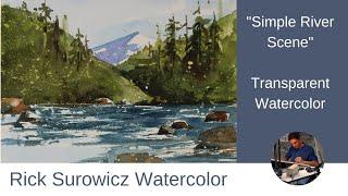 Watercolor Tutorial:  Simple River Scene