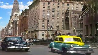 Wonderful  New York early 1950s in Color [60fps, Remastered] w/sound design added