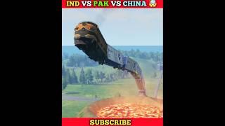 IND vs Pak vs China unbelievable train challenge accepted #shorts #beamngdrive @BeamngShorts