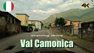 Evening driving in Val Camonica in Italy | summer 2024 | 4K