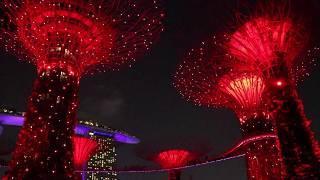 [HD] Gardens by the Bay Light Show | Singapore 2018