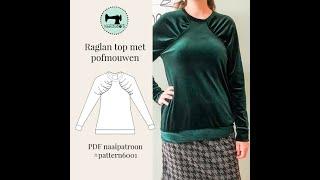 Tutorial voor het naaien van de raglan top pattern6001