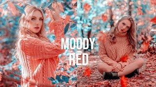 How to edit moody red - Lightroom mobile tutorial | free Lightroom moody presets | red tone