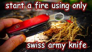 How to Start a Fire with a Swiss Army Knife Magnifying Glass / Victorinox Survival Tips and Tricks