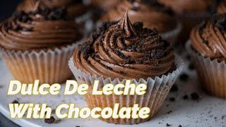 BEST Vanilla Cupcakes | Dulce de Leche and Chocolate Ganache