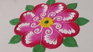 rangoli.rangoli designs  | easy rangoli designs| Simple rangoli #rangoli#rangolidesigns