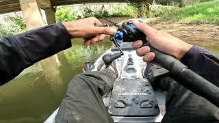 Kayak fishing on a beautiful creek