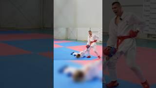 Karate wkf ashi barai with clinch & take down FOR Anzhelika Terliuga & Valerii Chobotar UKRAINE