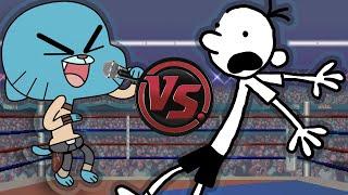 GUMBALL vs GREG HEFFLEY! (The Amazing World of Gumball VS Diary of a Wimpy Kid) | CARTOON RAP ATTACK