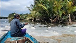 The second day the Temiang bamboo rod got the real test from the Barramundi fish