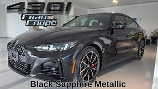 NEW ARRIVAL! 2025 BMW 430i GranCoupe Legacy Edition Black Sapphire Metallic on Black/Red