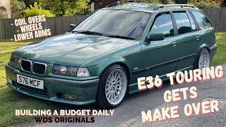 BMW E36 TOURING MAKE OVER - BUDGET DAILY BUILD - HOW TO WHEELS & COILOVERS - WDS ORIGINALS - UK