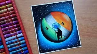 Republic Day Drawing with Oil Pastel step by step || Independence Day Drawing