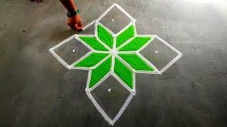 Aadi 18 poo kolam|7*1Aadiperukku special colour kolam|Aadivelli kolam|Traditional Amazingrangoli