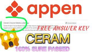 NEW! CERAM 16 ITEMS APPEN ANSWER KEY