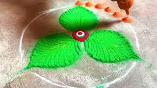 New Easy Rangoli |Top New color rangoli| Alpana Ritu