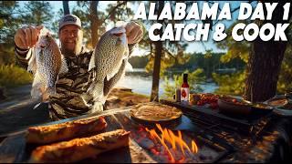 Alabama Catch & Cook Savory Crappie Crepes - Adventure Day 1 | The Coosa River