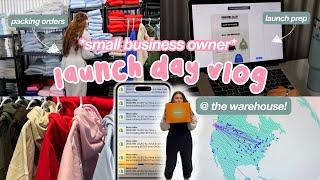 small business: launch day vlog @ the warehouse!  pack orders, prep inventory, take content + more!