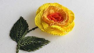 Hand Embroidery: A Very Beautiful Rose Flower Brazilian Embroidery Stitch