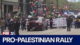 Pro-Palestinian rally marches through downtown Chicago