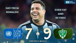 FAT AND RETIRED RONALDO PHENOMENON MARKS HAT TRICK, ZIDANE DID IT IN THIS FRIENDLY MATCH IN FRANCE