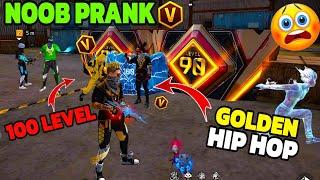 Noob No internet Prank  लेकिन सामने V badge Player आ गया  100 Level Emote  Garena free fire