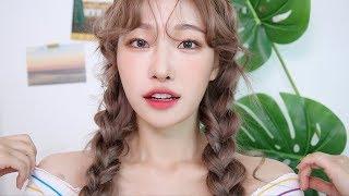 ENG) 양갈래 땋기+하트앞머리 고데기방법️ㅣhair tutorialㅣ아랑