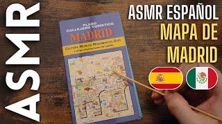 ASMR mapa de Madrid, España (soft spoken, map tracing, paper sounds) [ASMR español]