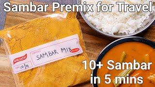 10 Plus Sambar recipes with Instant Sambar Premix Masala Powder - Ideal for Travel & Hostel Recipe