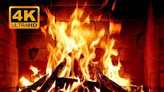  Cozy Fireplace 4K (12 HOURS). Fireplace with Crackling Fire Sounds. Fireplace Burning 4K