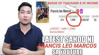 Latest Sahod ni "FLM" Francis Leo Marcos Sa Youtube (1M Subscribers)