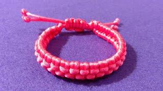 Tutorial simple gelang tali satin,macrame bracelet,tali kur,pelangi shop