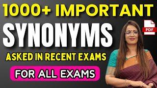 1000+ Important Questions of Synonyms For SSC CGL & All Upcoming Exams | Vocab | By Rani Ma'am