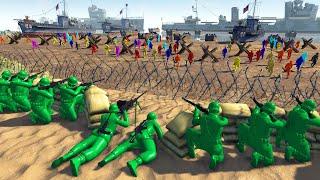 Can Green Army Men Hold BEACH DEFENSE vs ALL ARMY MEN!? - Men of War: Army Men Mod