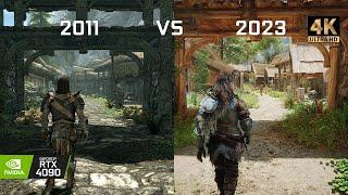 Skyrim 2011 to 2023 Comparison | Vanilla to NextGen Graphics | Ultra Modlist | RTX 4090 [4K60]