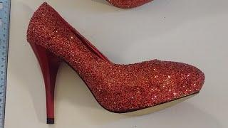 Showgirl Feature Shoes Red Glittery Pole Dance