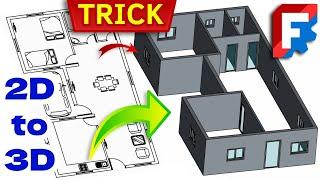 Freecad 2D to 3D Floor Plan - Simple Trick