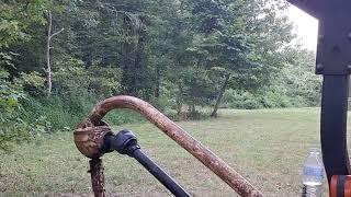 Working on the platform for the deer blind.